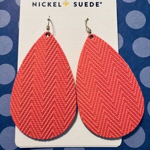 NWT Nickel & Suede Earrings